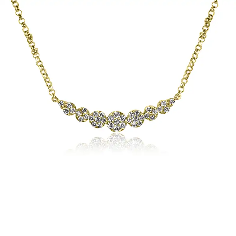 Exquisite Diamond Necklace & Earrings in 18K Yellow Gold